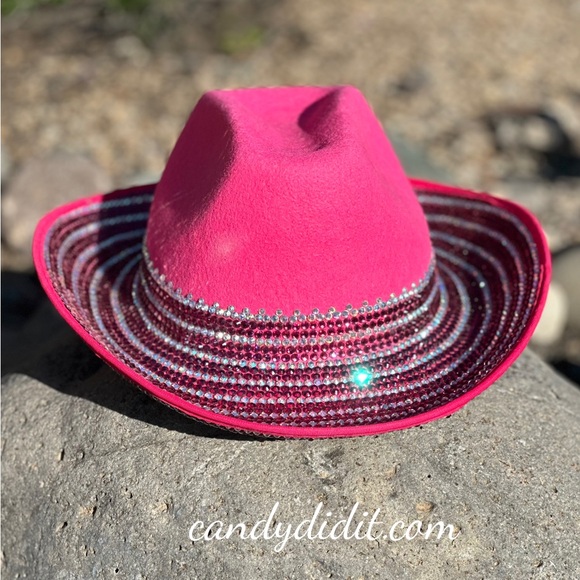 Beautiful Candy Did It! Cowgirl Bling Crystal Encrusted Pink Cowgirl Hat - Picture 1 of 9